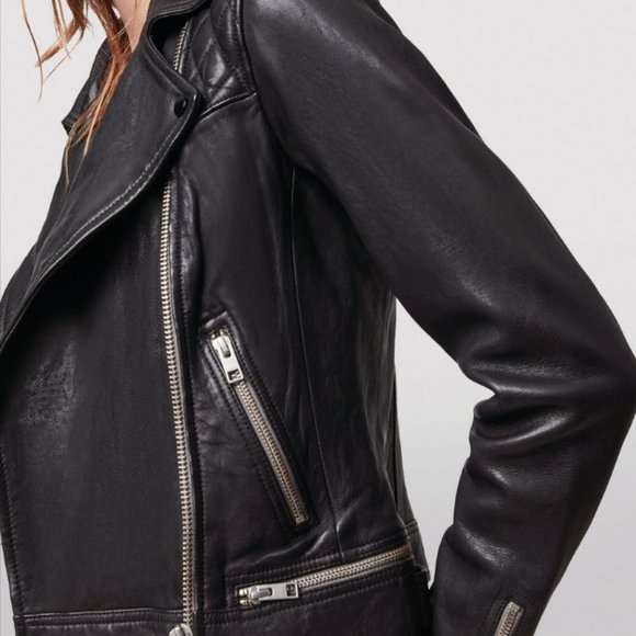 All Saints Black Leather Jacket - Picture 5 of 16